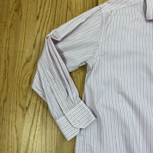 English Laundry Long Sleeve Button Down Shirt Sz 17 32/33 Pink Stripes - Imagen 2 de 12
