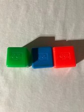 Fisher Price Vintage SHAPE SORTER Baby BLOCK Replacement 3 Lot Yellow Blue Green