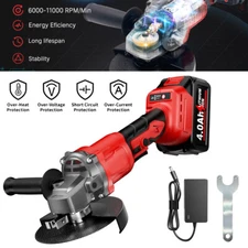 Brushless Cordless Angle Grinder with 21V Battery Charger & Cutting Disc Power