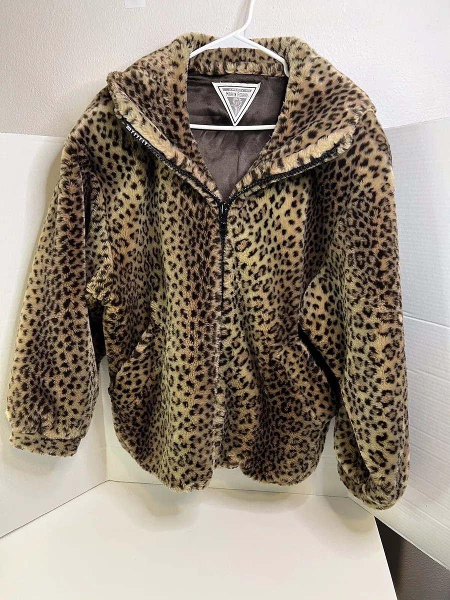 Vintage J Percy Marvin Richards Leopard Cheetah Print Hooded