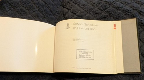 ROLLS ROYCE and BENTLEY OWNERS- SERVICE HANDBOOK MANUAL - Picture 5 of 7