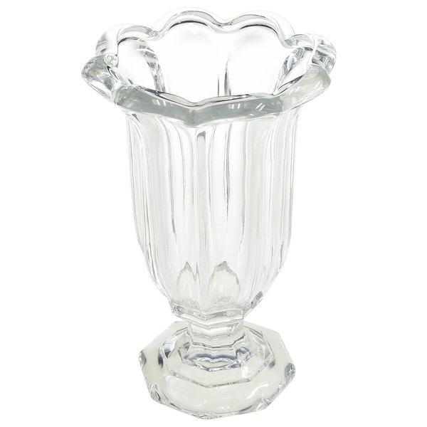 Elegante Glasvase Auf Fuß, Deko-Blumenvase Klar Ø13,5Cm H22Cm FüR Tischdeko Und-image