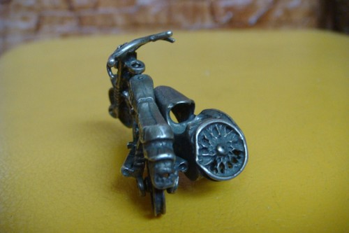 SELTEN Handarbeit 800 Silber Motorrad mit Aufsatz Miniaturmodell - Bild 6 von 12