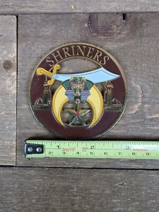 3" Shriners Car Emblem Crescent Scimitar Star.