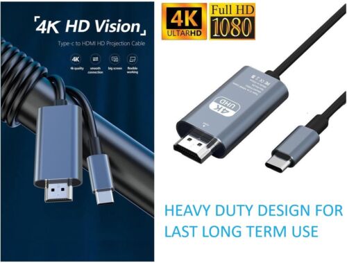 USB-C to HDMI HDTV Adapter Cable 4K 60Hz for Samsung LG MacBook Pro Universal - Picture 1 of 3