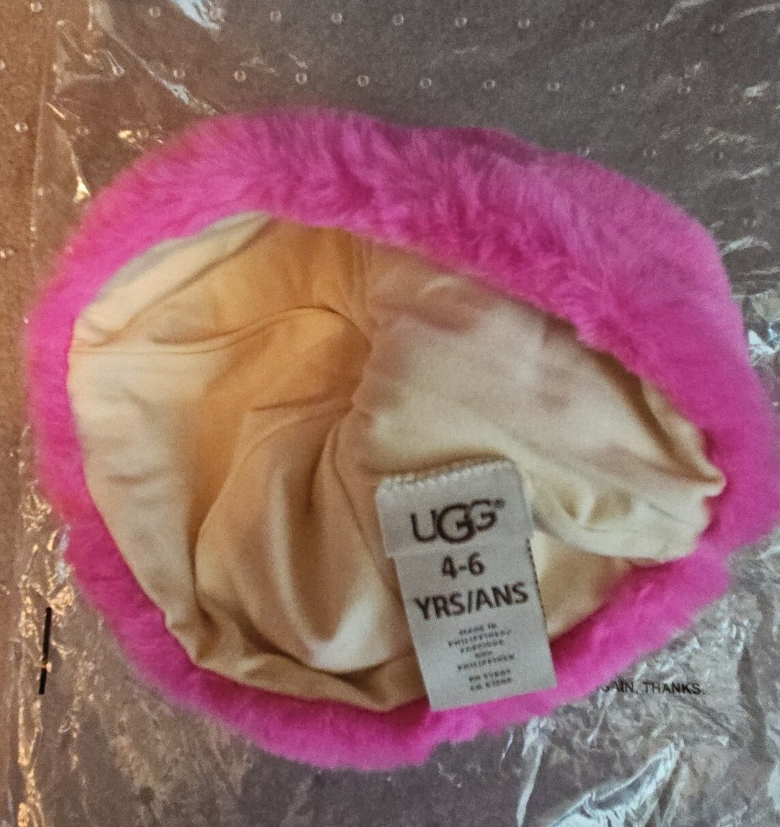 UGG KIDS FAUX FUR BEANIE WITH POM POM, PINK, NWT $65 | eBay display picture 1