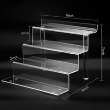 9 Inch Acrylic Shelf for Perfume Organizer, 4 Tier Funko POP Shelves, Cologne Or