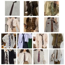 Striped Neck Tie for Women Men Japanese JK Style Necktie Casual Ties