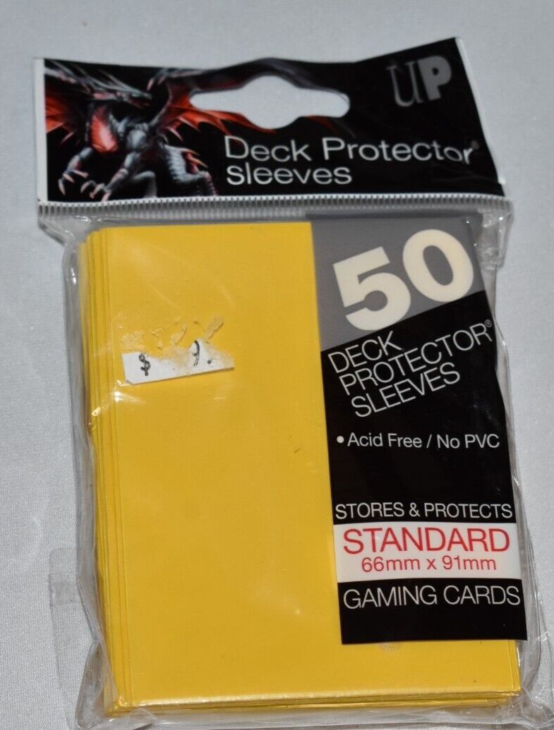solid card sleeves 50 Ultra Pro Card Sleeves Standard Card Sleeves Solid YELLOW New 82675