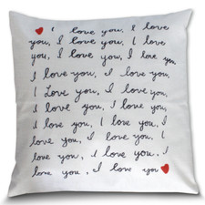 Petite Lili I Love You Decor Throw Pillow Case Cushion Cover 18 x 18 Inch Cotton