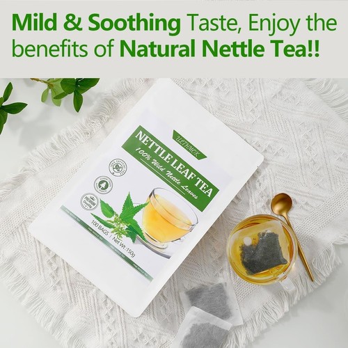 Nettle Tea 100 Nettle Leaf Tea Bags 100% Wild Nettle Leaves No Flavoring - Picture 3 of 8