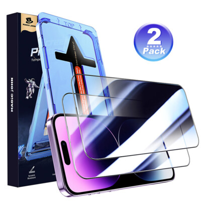 MAGIC JOHN for iPhone 14 Pro Max 6.7 inch Tempered Glass Screen Protector 2Pack