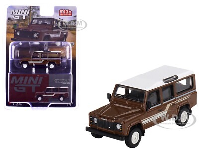 1985 LAND ROVER DEFENDER 110 COUNTRY STATION WAGON BROWN 1/64 MINI GT MGT00734
