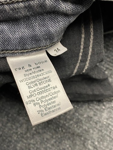 Rag & Bone vita bassa ragazzo amico slim donna grigio invecchiato elasticizzato 24x29 junior - Foto 9 di 17