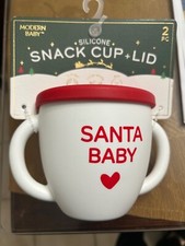 Modern Baby Silicone 2 pc snack Cup Santa Baby