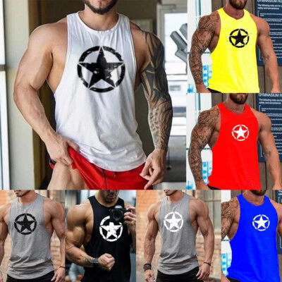 Herren Tank Top Tshirt Bodybuilding Fitness Gym Muskelshirt Sport Top Sportshirt - Bild 1 von 4