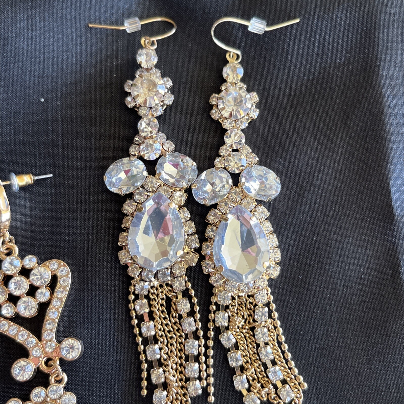 Earrings Pierced Statement Dangling Chandelier Br… - image 13