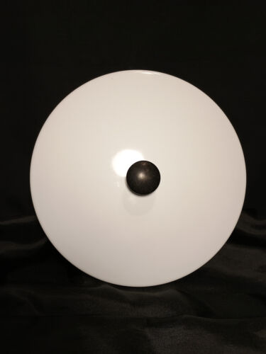 Large Vintage Black & White Graphic Cera-Met Enamelware 10.5" Lidded Pot - Picture 7 of 12