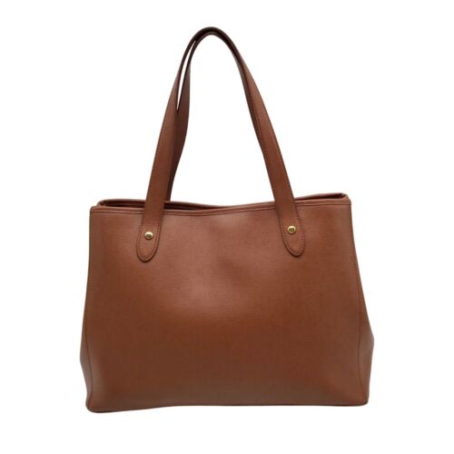 Ralph Lauren Brown Leather Sloan Street Tall Shopper Tote Bag