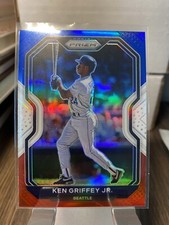 KEN GRIFFEY JR 🔥2021 Panini Prizm Red White & Blue Prizm Mariners