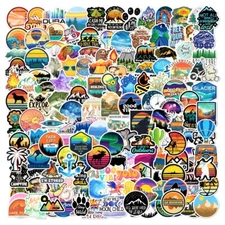 220 pcs Outdoor Stickers Cute Mountain Nature for laptop bumper decal camping