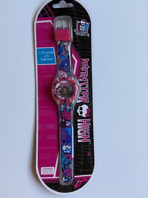 Monster High Girl Watch  Electronic Digital Display Wrist LCD Skulls Rhinestone.