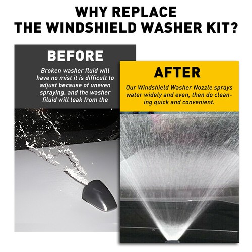2pcs Windshield Washer Jet Nozzles With 2 M hose W/ Connector Universal Durable - Picture 2 of 11