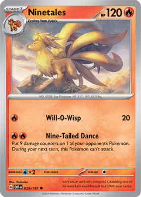 ポケモンカードゲーム nine 1x Ninetales 029/197 Obsidian Flames Pokemon TCG Card NM | eBay