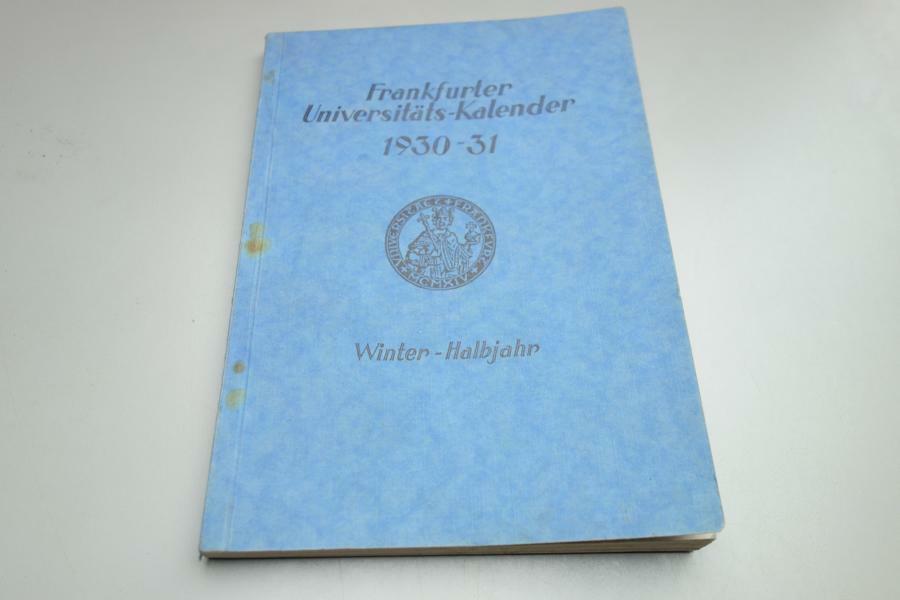 Studentika Frankfurter calendario universitario 1930/31 invierno universidad publicidad ilustrada