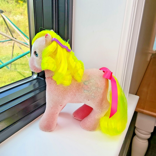 🌟 My Little Pony 🌟Vintage G1 MLP So Soft SS Flocked Pink Yellow Shady! - Bild 3 von 20
