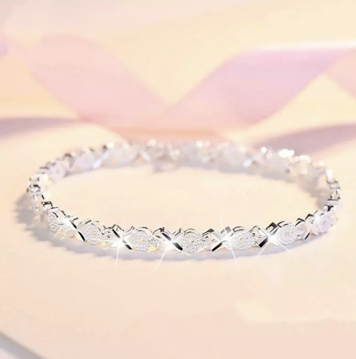 Armband Silber 925 Damenarmband Frauenarmband Kreis/Kreuz Design Modeschmuck