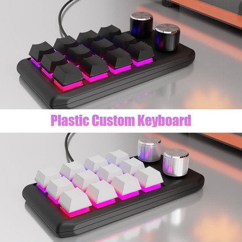 12 Key Keyboard Custom Shortcuts RGB Programmable Keys Bluetooth W8Z9