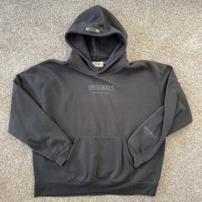 ORIGINALS Brooklyn Cloth Grey Pullover Kangaroo Pouch Hoodie Size L