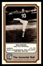 1974 Fleer Football Patches Immortal Roll Ken Strong # NM New York Giants
