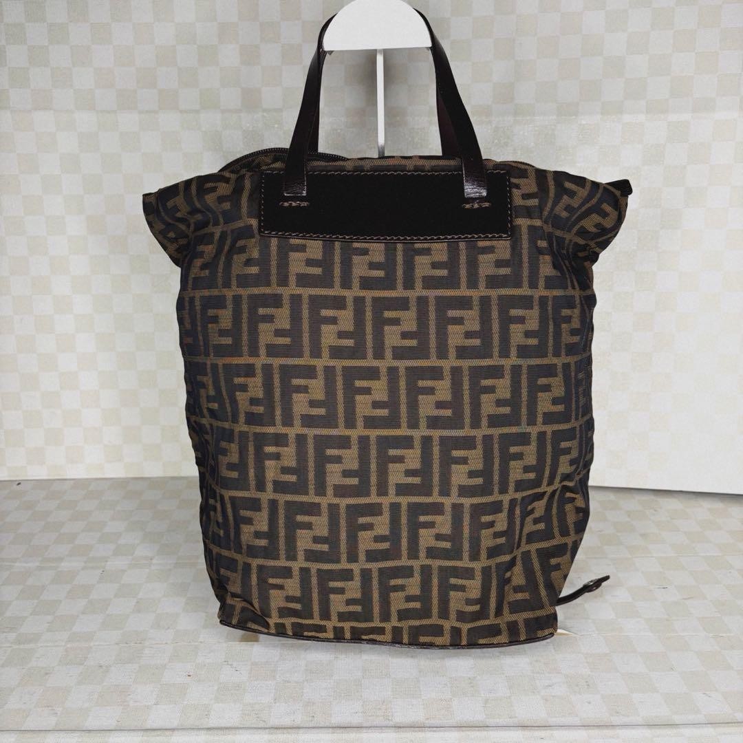 FENDI Zucca Tote Bag in Brown Canvas Leather Women's One-Shoulder Signature thumbnail 9