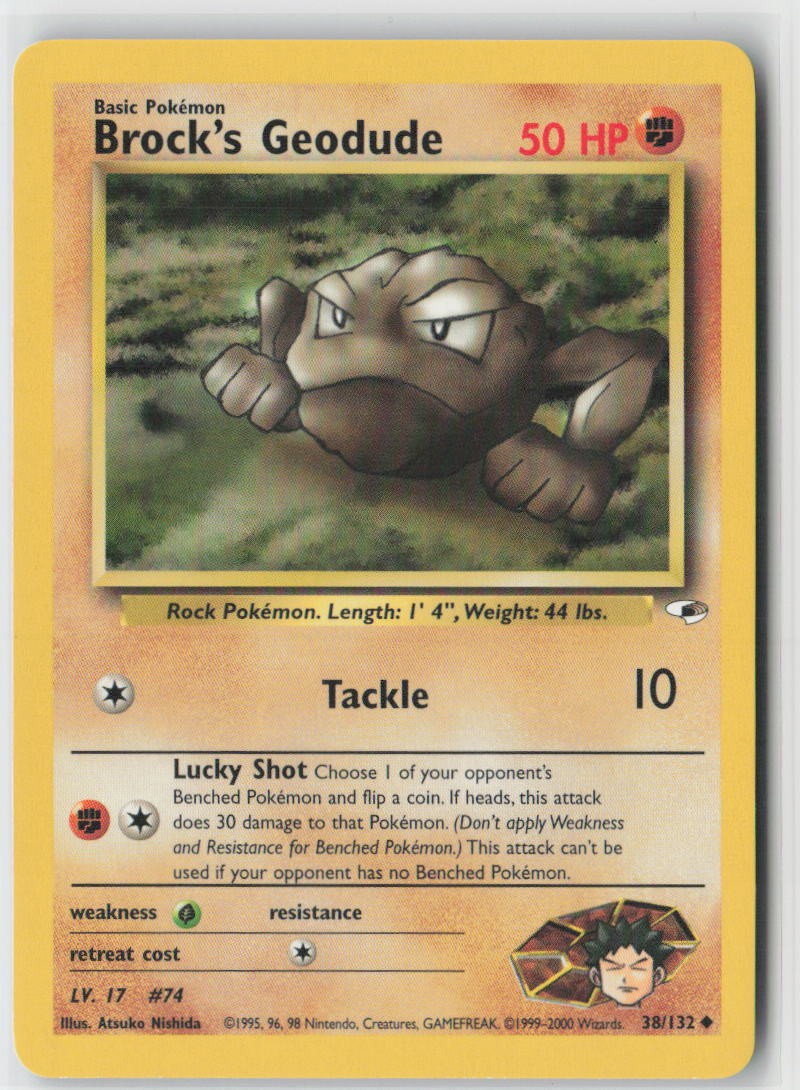 Brock's Geodude (38) Unlimited Uncommon Gym Heroes 038/132 NM
