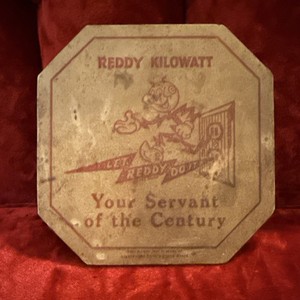 Vintage Reddy Kilowatt 6" Large Coaster /Hot Pad /Advertisement! 1926