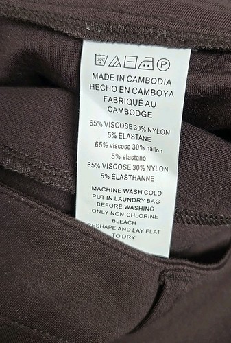 Michael Kors Basics Straight Leg Pants Knit Stretch Chocolate Brown Women’s 10 - Picture 4 of 9