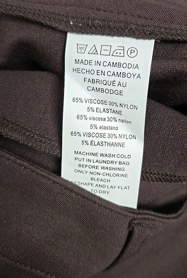 Michael Kors Basics Straight Leg Pants Knit Stretch Chocolate Brown Women’s 10 - Image 4 of 4