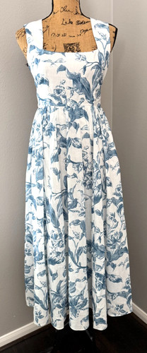 Tuckernuck Hyacinth House Midi Dress Floral Maizie Open Back Empire Waist XS
