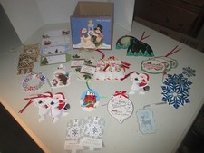 Lot of 30 ANNA GRIFFIN and PMG Christmas Gift Tags 3D Snoopy Santa Scrapbooking