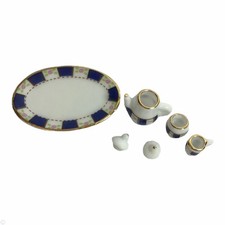 Dollhouse Miniature Blue and White Tea Serving Set