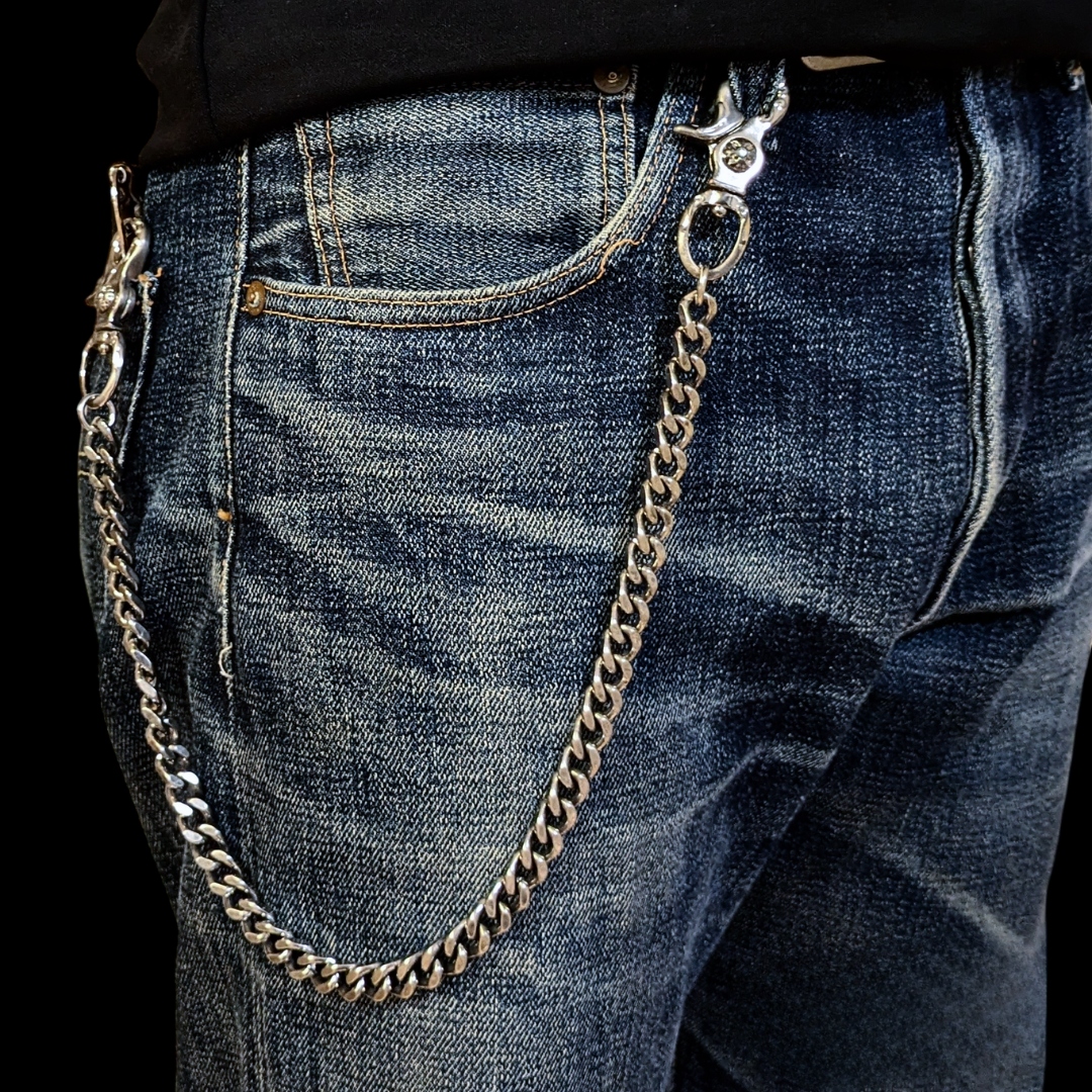 Solid brass Stainless steel Wallet chain Vintage finish Handmade