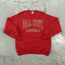 Vintage 90s Ball State Cardinals Swingster Crewneck Sweatshirt XL Red USA Made