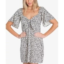 Billabong Black White Mini Dress Medium Boho Beach Sun Dress NWT