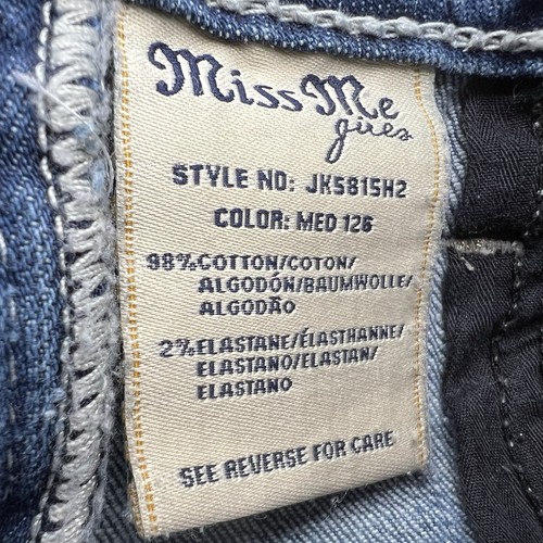 Miss Me Shorts Girls 12 Blue Medium Wash Denim JK5815H2 Diamond Embellished - Picture 9 of 13