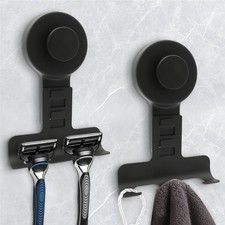 Suction Cup Razor Holder for Shower Wall 2 Pack,Heavy-Duty 15lbs Suction Hook...