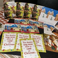 Vintage Hallmark Shoebox Christmas Greeting Cards Box Of 21 Six Diff Designs