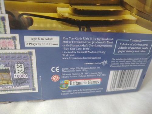 Play Your Cards Right Game Popular TV Show Card Game Vintage 2004 - New & Sealed - 第 3/4 張圖片