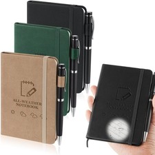 3 Packs Waterproof Notebook 4" x 6" Stone Notebook All-Weather Small Pocket N...